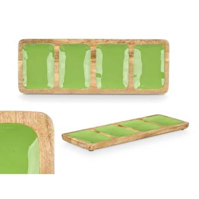 Dienblad met Vakjes GiftDecor MALI-941 G Groen 46 x 3 x 17 cm (6 Stuks)