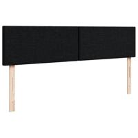 Ottoman bed met matrassen 200x200cm stof zwart - thumbnail