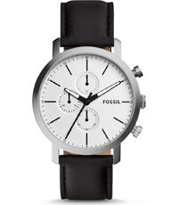 Horlogeband Fossil BQ2327 Onderliggend Leder Zwart 22mm Horlogeband Fossil BQ2327 Onderliggend Leder Zwart 22mm