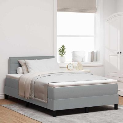 Boxspring Bed met Matras Lichtgrijs 120x190 cm Stof