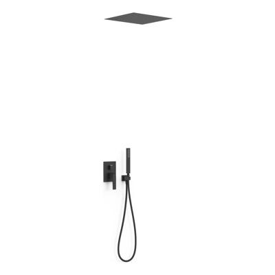 Regendoucheset Inbouw Tres Slim Exclusive Met Plafonddouche en Handdoucheset met Staafhanddouche Mat Zwart