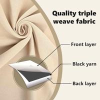 VidaXL Zwart-out gordijnen met ringen 2 pcs crème 245 x 140 cm - thumbnail