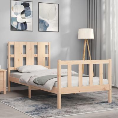 Bedframe met hoofdbord massief hout
