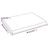 Wastafelblad 40x30x2 cm behandeld massief hout donkerbruin - thumbnail