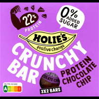 Holie&apos;s Crunchy Bar Protein Chocolate Chip 3 x 2 Stuks 6 x 20 g bij Jumbo - thumbnail