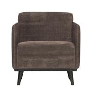 WOOOD Fauteuil 'Statement' Met Armleuning, Rib, kleur Taupe - thumbnail