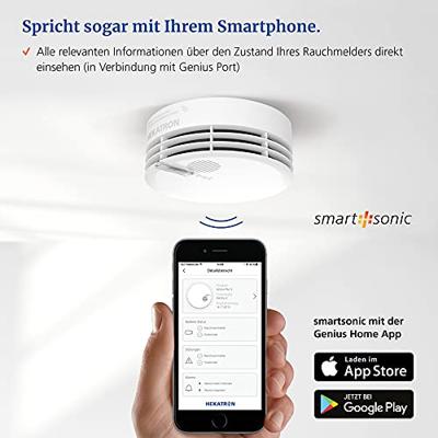 Hekatron Genius Plus X 2020 Draadloze rookmelder Incl. batterij (10 jaar), Naar draadloos om te zetten werkt op batterijen (Ø x h) 104 mm x 48 mm