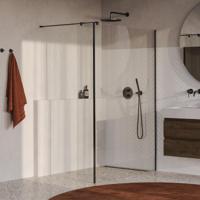 BRAUER Oblivion inloopdouche helder glas 130x200 met zijwand 30 incl. glascoating PVD gunmetal geborsteld - thumbnail