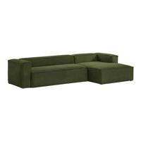 Kave Home Loungebank 'Blok' Rib, Rechts 330cm, kleur Donkergroen - thumbnail