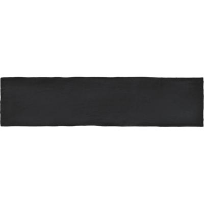 Wandtegel Colonial Black Mat 7.5x30 cm Mat Zwart Jabo