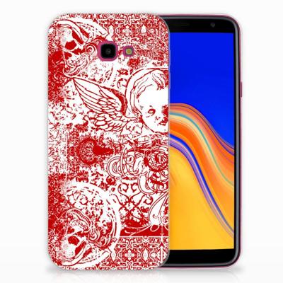 Silicone Back Case Samsung Galaxy J4 Plus (2018) Angel Skull Rood Silicone Back Case Samsung Galaxy J4 Plus (2018) Angel Skull Rood