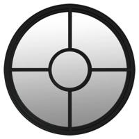 VidaXL Spiegel rond 60x4 cm ijzer zwart - thumbnail