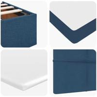 Ottoman bed met matrassen 180x200cm stof blauw - thumbnail