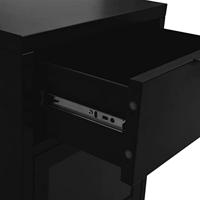 Nachtkastjes 2 st 40x30x54,5 cm staal en glas zwart - thumbnail