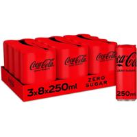 Coca-Cola Zero frisdrank, sleek blik van 25 cl, pak van 24 stuks - thumbnail