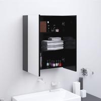 Badkamerkast met spiegel 60x15x75 cm MDF antracietkleurig - thumbnail
