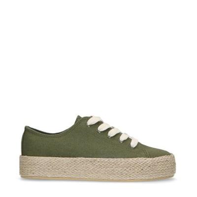 Sacha canvas sneakers met espadrillezool donkergroen Sacha canvas sneakers met espadrillezool donkergroen
