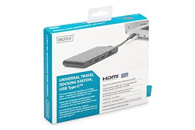 Digitus DA-70865 notebook dock & poortreplicator Bedraad USB 3.2 Gen 1 (3.1 Gen 1) Type-C Zwart