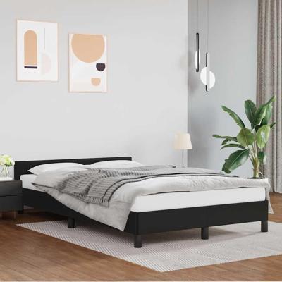 Bedframe met hoofdbord kunstleer zwart 120x200 cm Bedframe met hoofdbord kunstleer zwart 120x200 cm