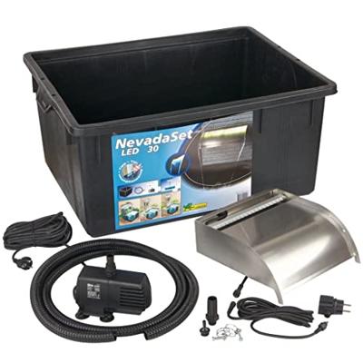 Ubbink waterval met led's nevada 30 cm roestvrij staal