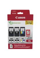 Canon photo value pack 2 x PG-560XL + 1 x CL-561XL, 300 - 400 pagina's, OEM 3712C012, 4 kleuren - thumbnail