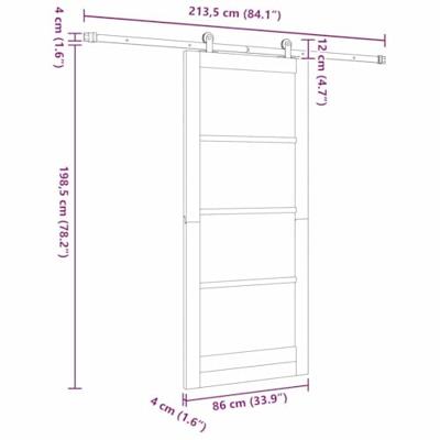 Schuifdeur ORKDAL Bruin 86 x 198.5 cm Hout en metaal - thumbnail