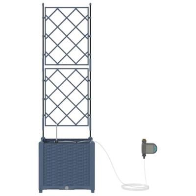 VidaXL Tuin bloempot grijs 40 x 40 x 142 cm staal