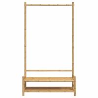 Kledingrek met schappen 103x40x183 cm bamboe - thumbnail