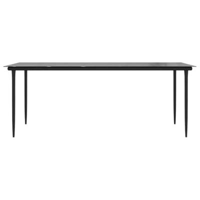 7-delige Tuinset poly rattan glas bruin