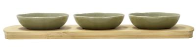 Villa Collection - Shoku - Bambooschaal met 3 dipschaaltjes Pure Green