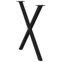 Eettafelpoten 2 st X-vormig 70x(72-73) cm staal zwart - thumbnail