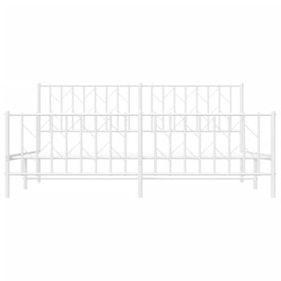 Bedframe met hoofd- en voeteneindemetaal wit 180x200 cm - thumbnail