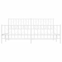Bedframe met hoofd- en voeteneinde metaal wit 180x200 cm - thumbnail