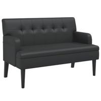 Bankje met rugleuning 112x65,5x75 cm kunstleer zwart - thumbnail