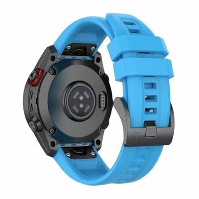 By Qubix - Siliconen sportbandje - Blauw - Compatible met Garmin Fenix 8-43mm - Compatible Garmin bandje - Bandbreedte: 20mm