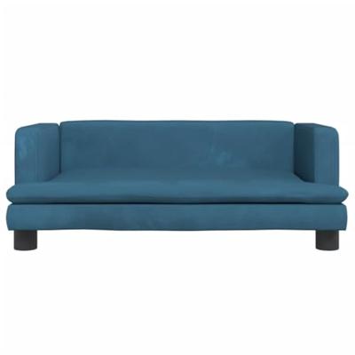 Kinderbank 80x45x30 cm fluweel blauw