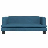 Kinderbank 80x45x30 cm fluweel blauw - thumbnail