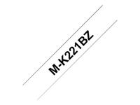 Brother M tape voor P-Touch 9 mm, niet-gelamineerd, zwart op wit - thumbnail