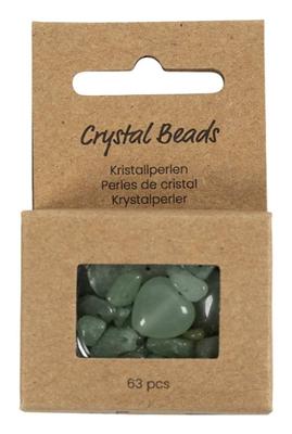 Creativ Company Kristallen kralen, aventurien, d 7-12 mm, gatgrootte 1 mm, ca. 63 stuk, groen, 63 stuk/ 1 doos
