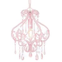 VidaXL Plafondlamp met kralen rond e14 roze - thumbnail