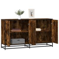 Dressoir 134x35x76 cm bewerkt hout gerookt eikenkleurig - thumbnail