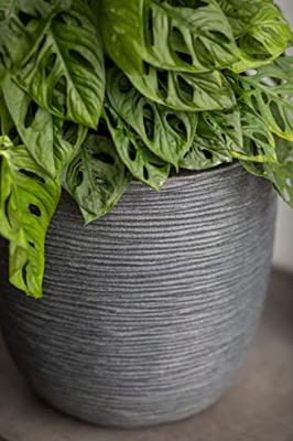 Capi waste elegant laag rib nl kunststof bloempot 34x46 cm terrazzo grijs