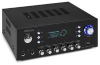 Fenton AV120FM HiFi-stereo-versterker, vermogen: 2 x 60 Watt RMS (8 Ohm), impedantie: 4/8 Ohm, Bluetooth, USB, FM-radio, digitaal, echo/bass/Treble, zwart - thumbnail
