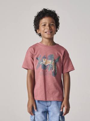 Jongensshirt met natuurmotief terracotta Jongensshirt met natuurmotief terracotta