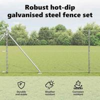 VidaXL Afrasteringspaal zilver 10 x 1,4 m (25 mm gaas) staal - thumbnail