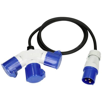 Max Hauri 163897 Stroom Verlengkabel Blauw, Zwart 1.5 m H07RN-F 3G 1,5 mm² Oliebestendig, UV-bestendig, Zuurbestendig