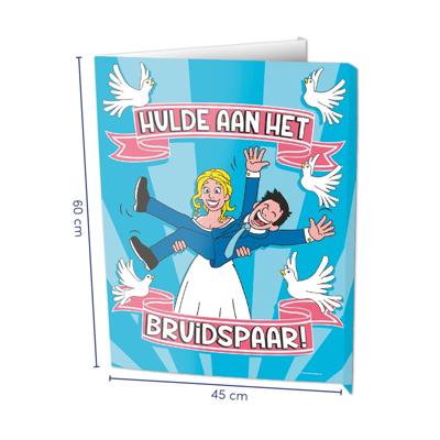 Raamdecoratie Hulde aan het Bruidspaar groot