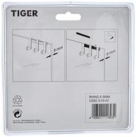 Tiger Handdoekhaak Rack Rhino Deurhangend 3 Haken RVS - thumbnail