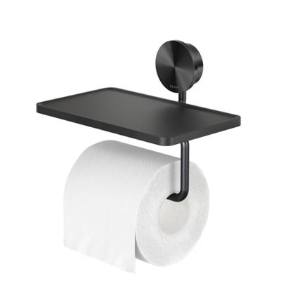 Toiletrolhouder met Planchet Geesa Opal Zwart Metaal Geborsteld Toiletrolhouder met Planchet Geesa Opal Zwart Metaal Geborsteld