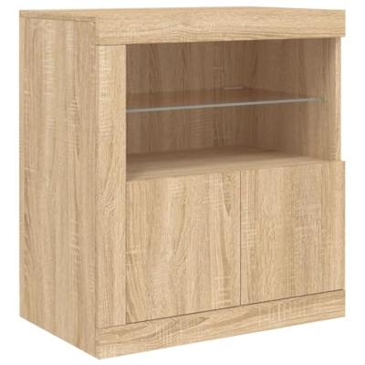 Dressoir met LED-verlichting 202x37x67 cm sonoma eikenkleurig